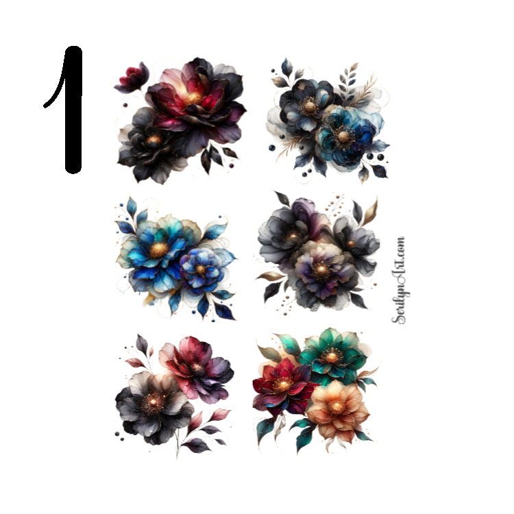 Dark Flowers Sticker Sheet