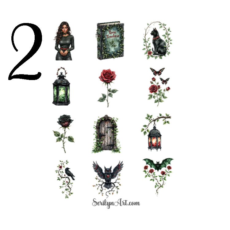 Dark Gothic Garden Sticker Sheet