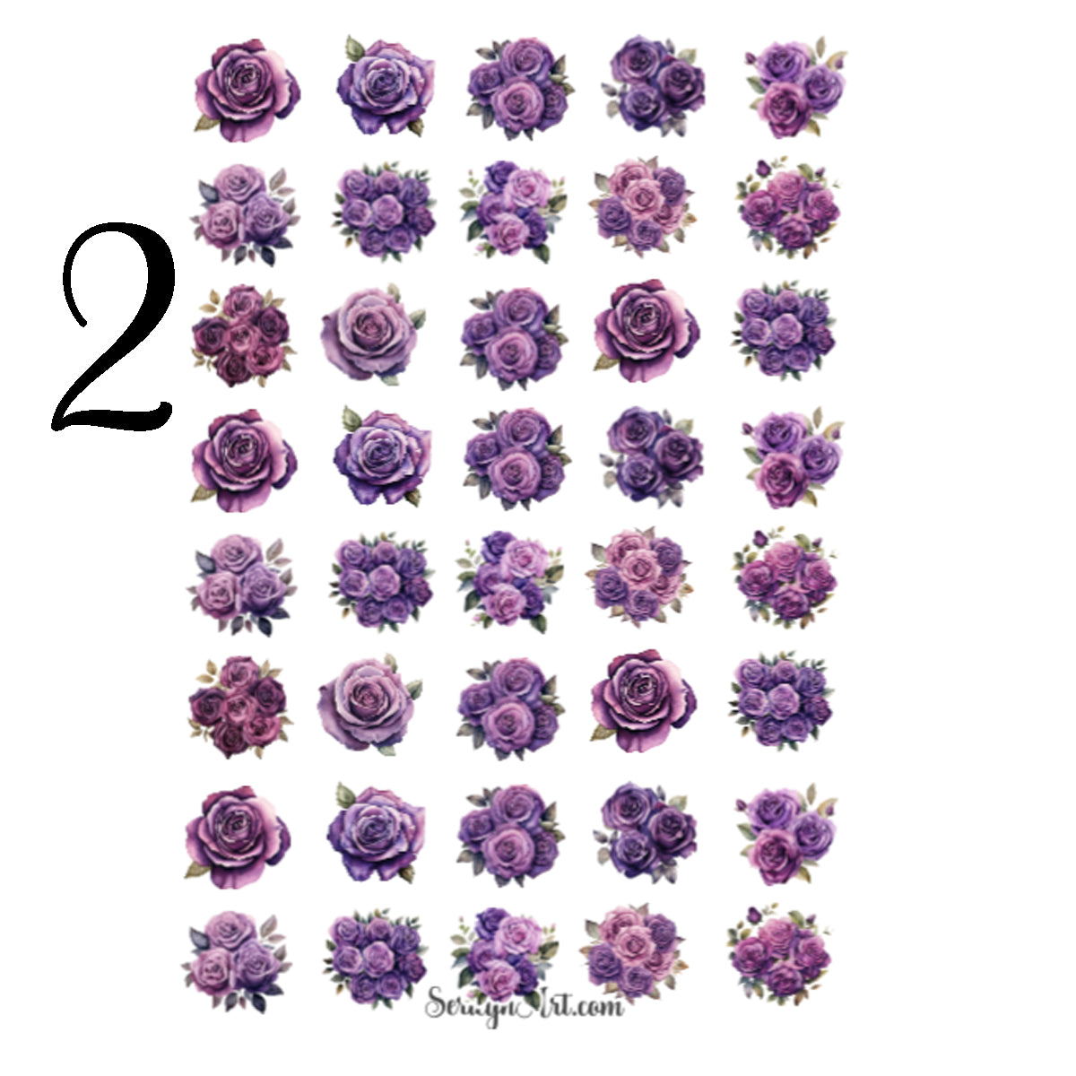 Dark Purple Roses Sticker Sheet