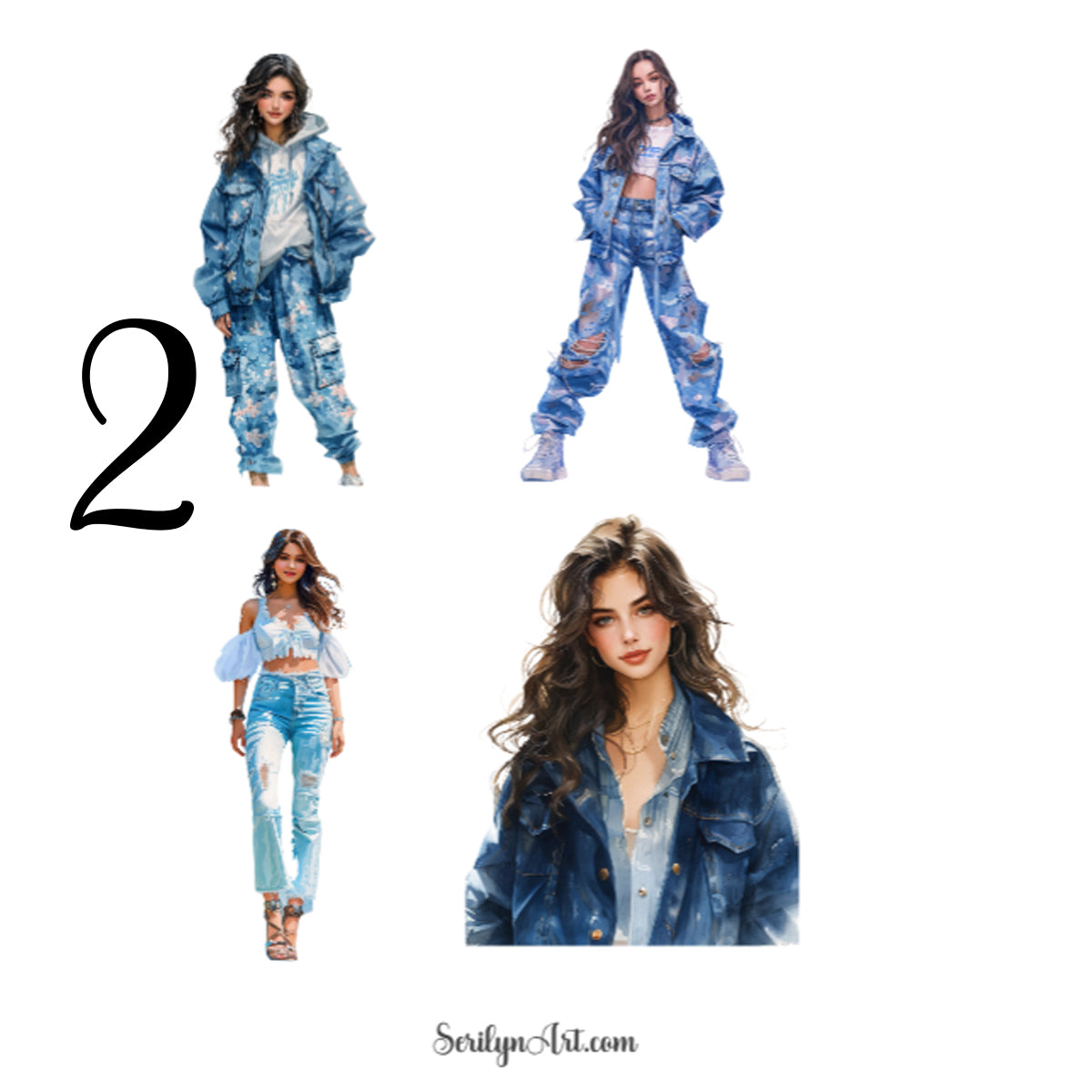 Denim Girls Sticker Sheet