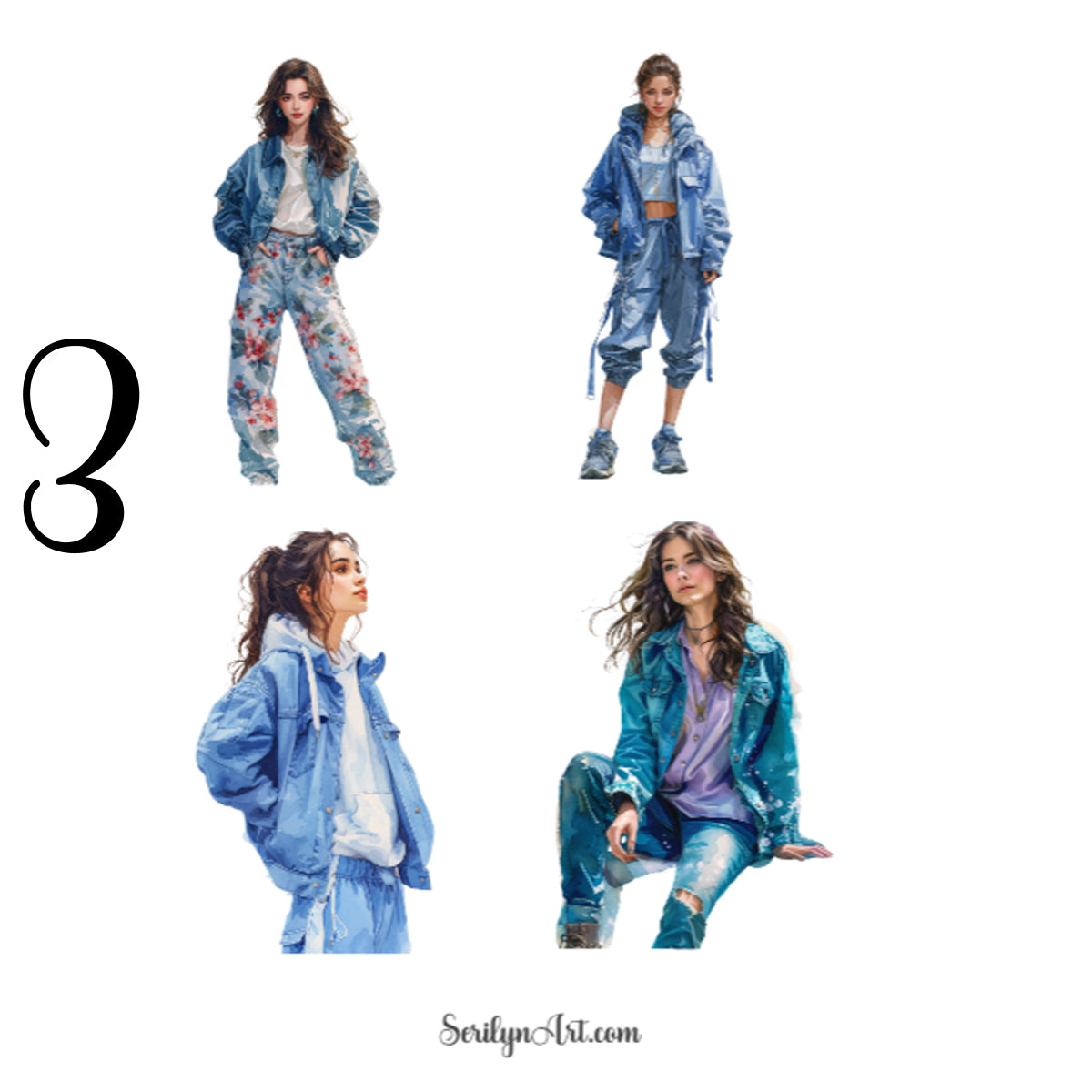 Denim Girls Sticker Sheet