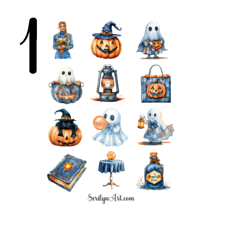 Denim Halloween Sticker Sheet