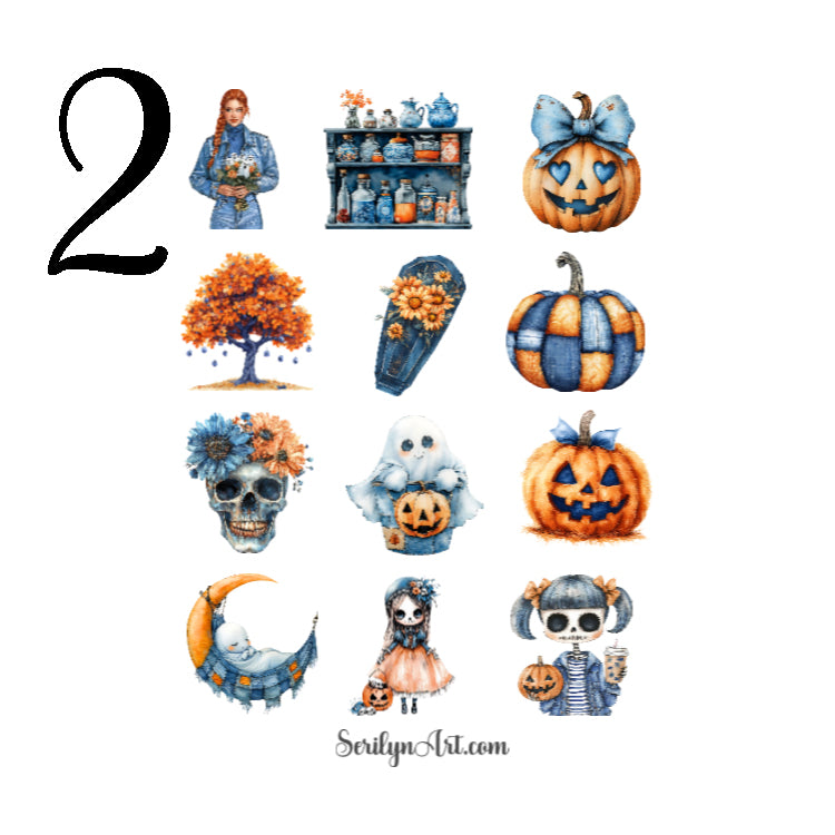 Denim Halloween Sticker Sheet