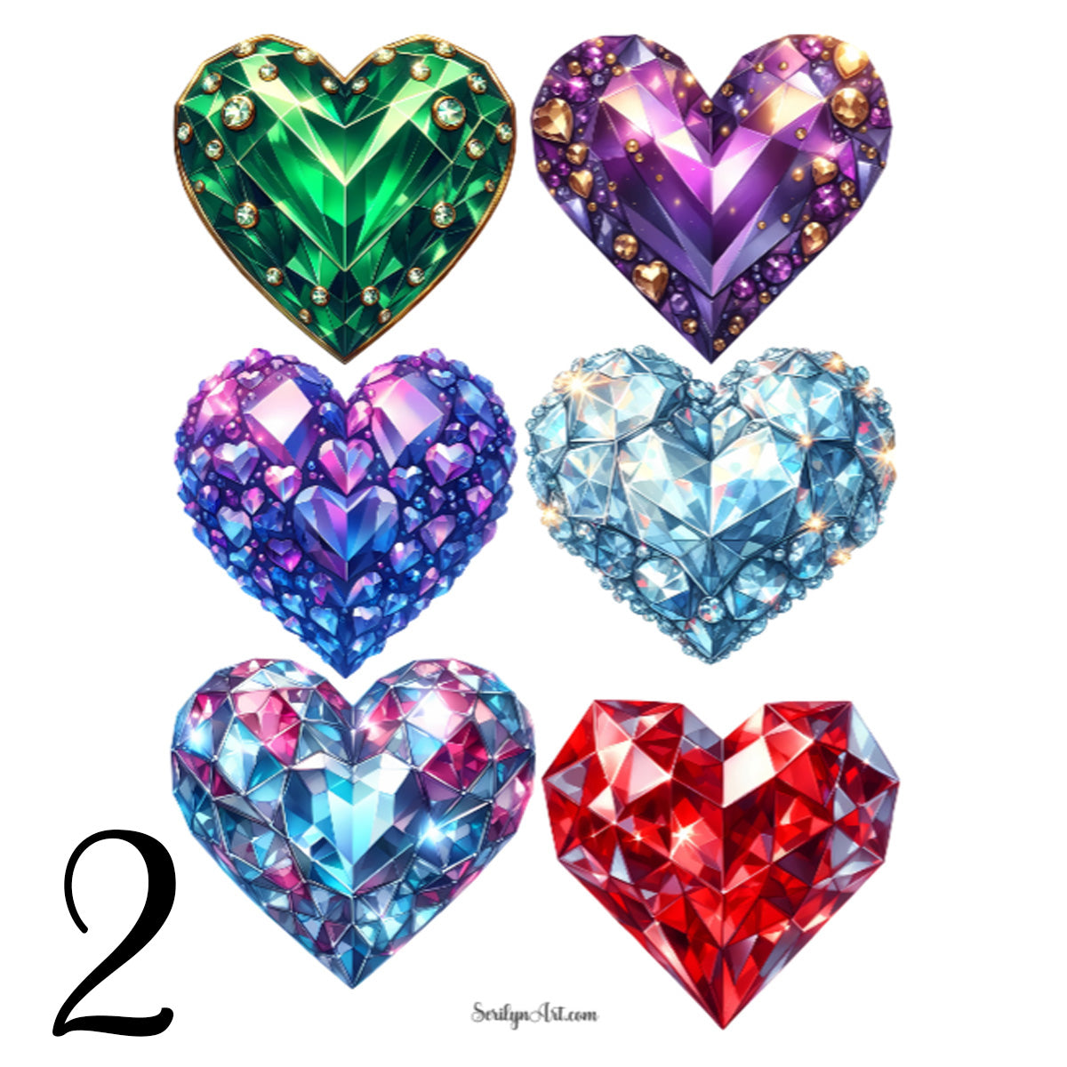Diamond Hearts Sticker Sheet