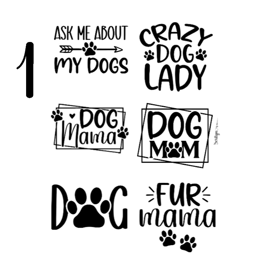Dog Mom Quotes Sticker Sheet