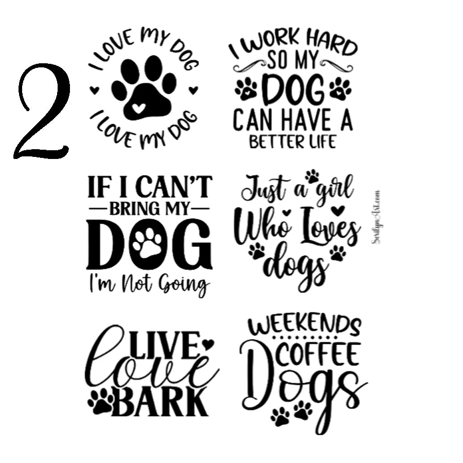 Dog Mom Quotes Sticker Sheet