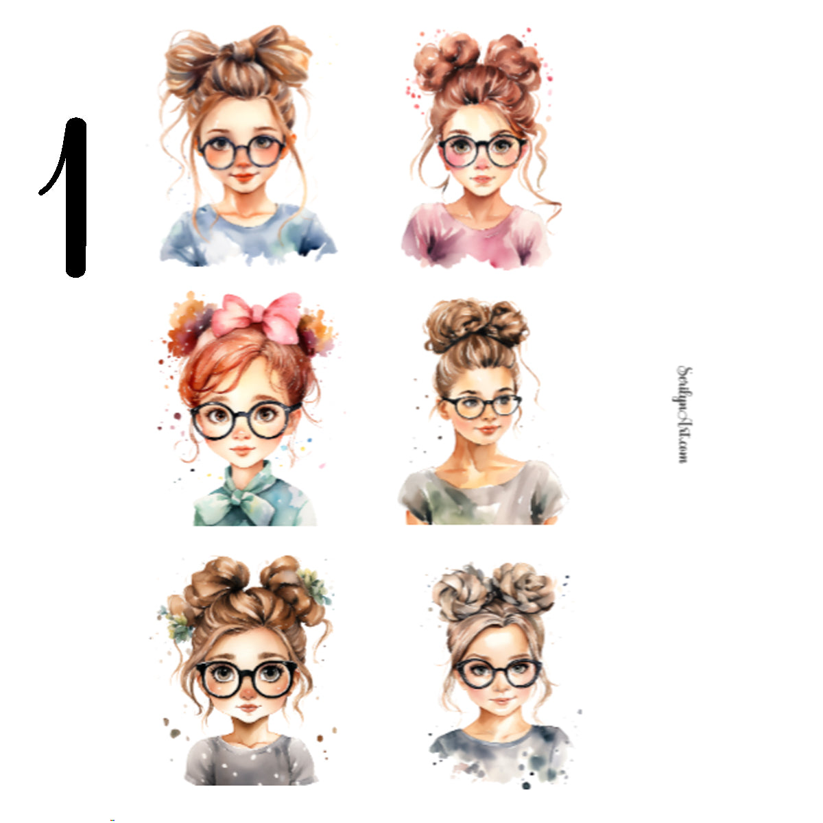 Doll with Glasses Sticker Sheet