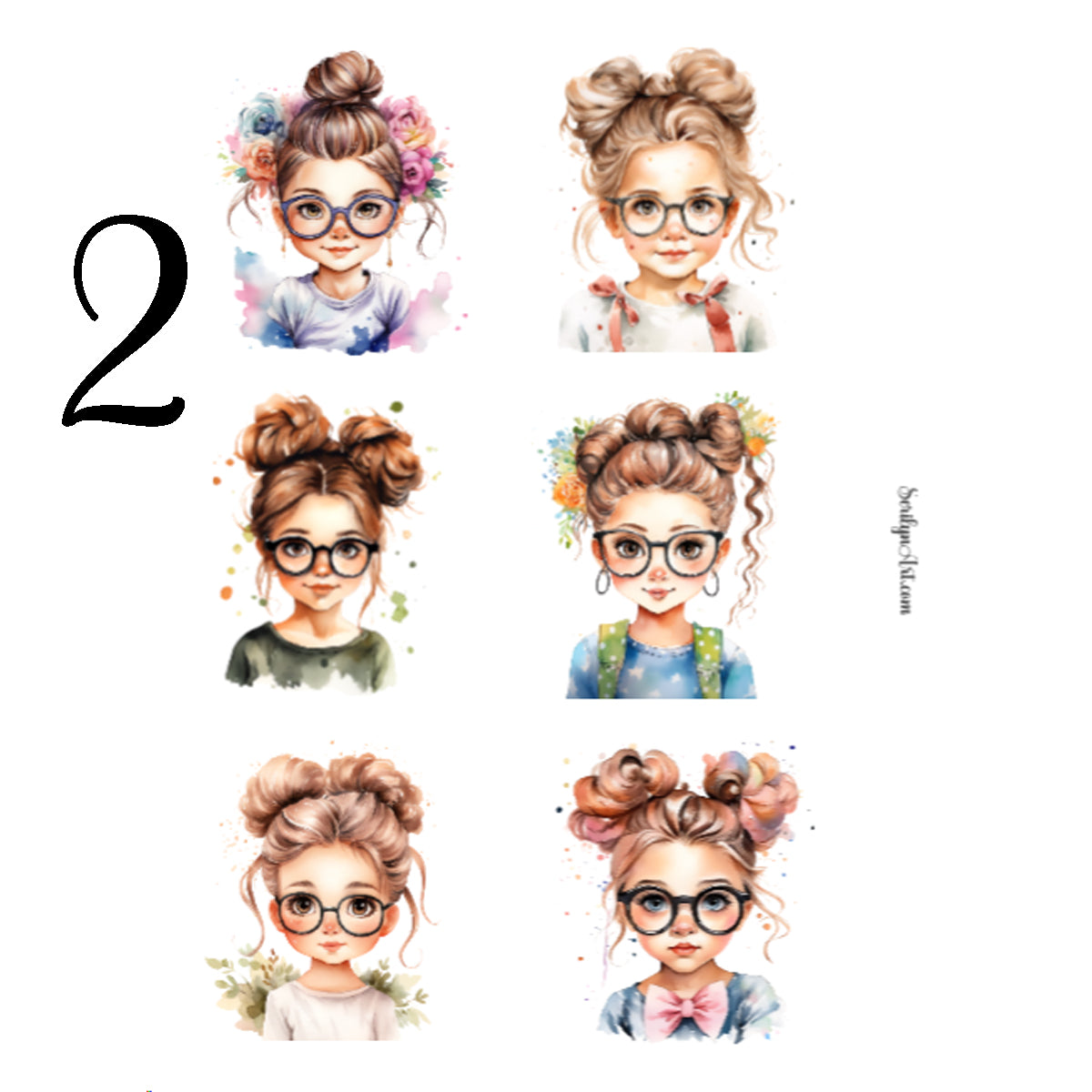 Doll with Glasses Sticker Sheet