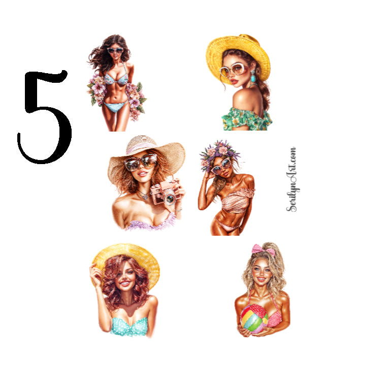 Dreamy Summer Girls Sticker Sheet