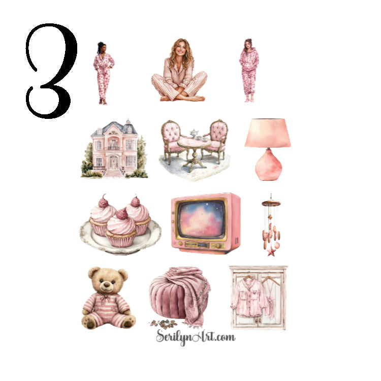 Dusty Pink Night Sticker Sheet