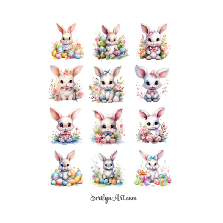 Easter Bunnies Sticker Sheet