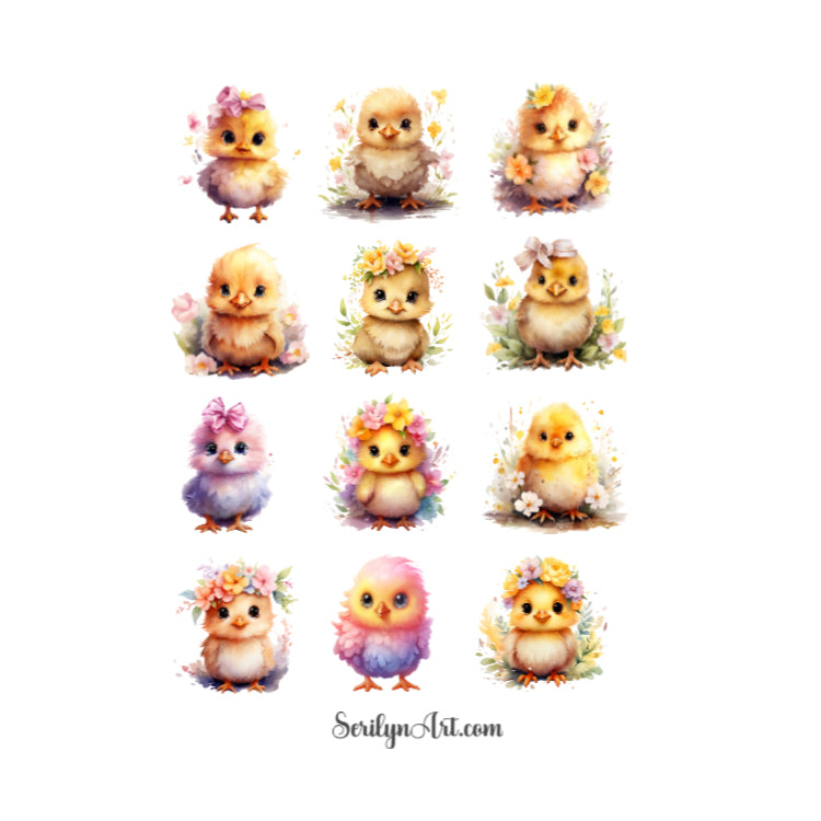 Easter Chicks Sticker Sheet