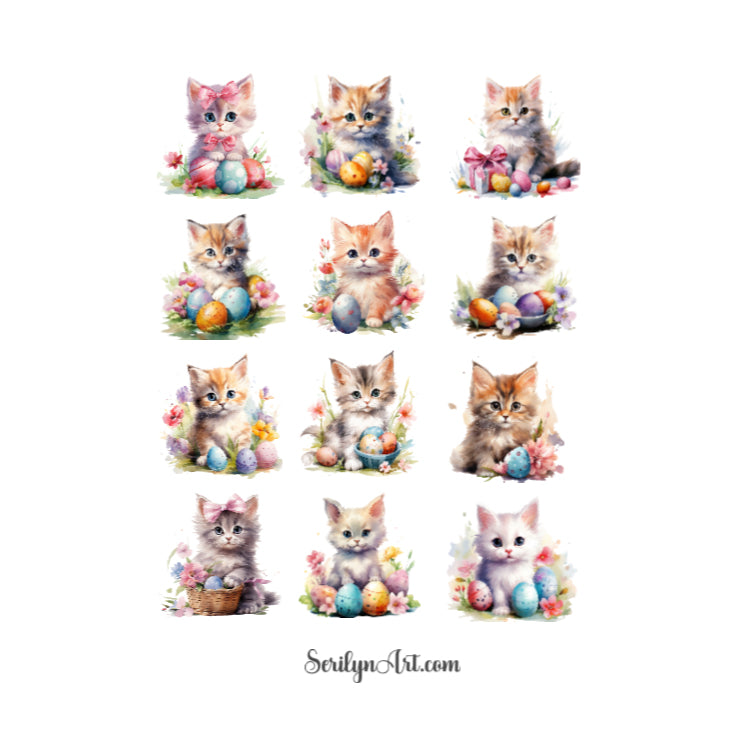 Easter Kittens Sticker Sheet
