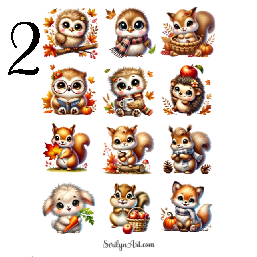 Fall Animals Sticker Sheet
