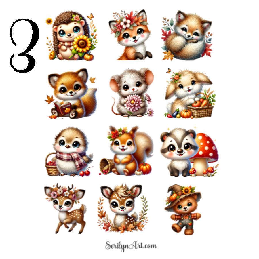 Fall Animals Sticker Sheet