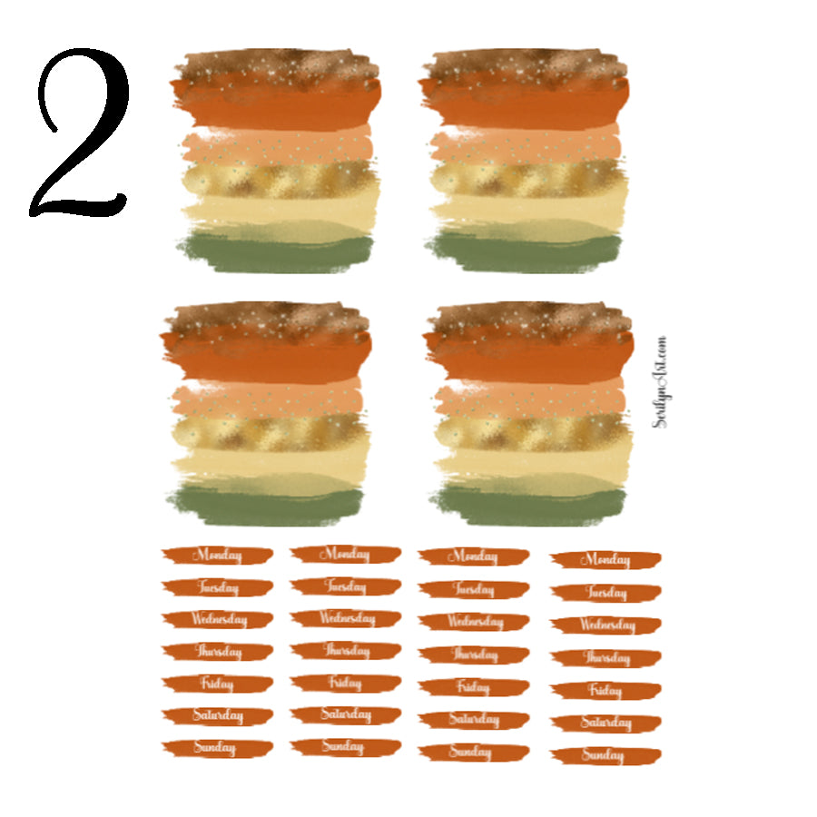 Fall Brushstrokes Sticker Sheet