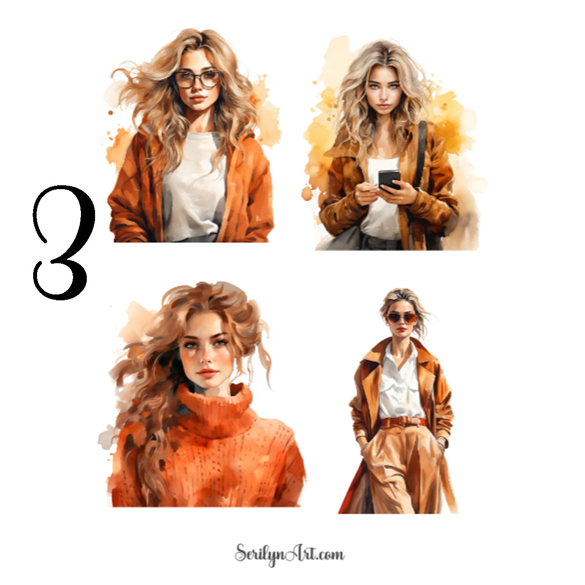 Fall Fashion Girls Sticker Sheet