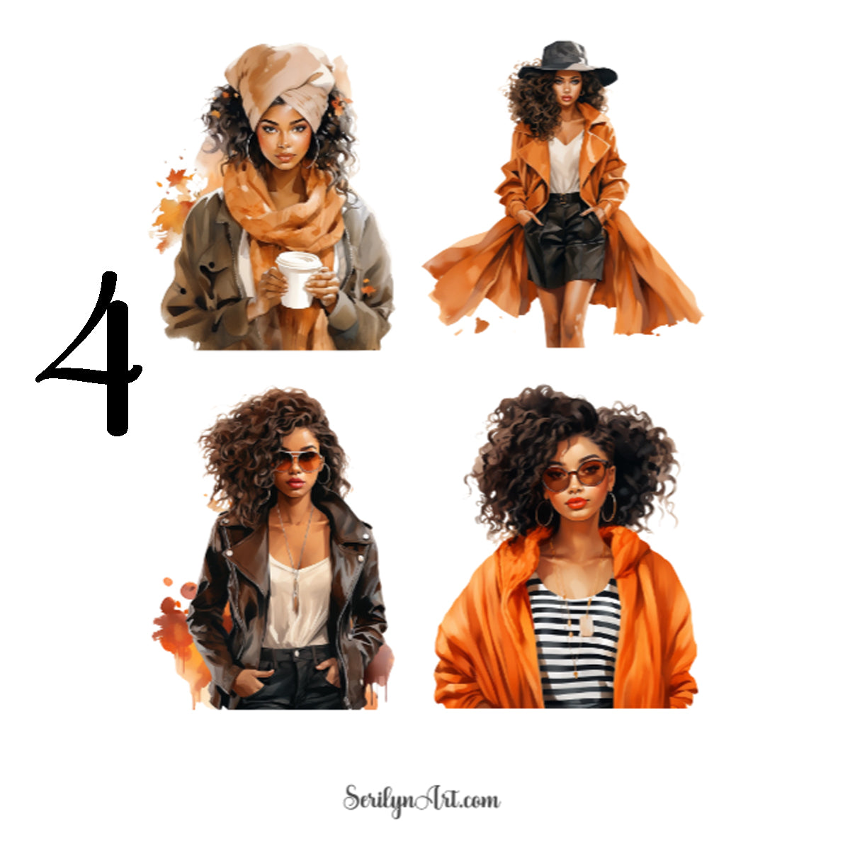 Fall Fashion Girls Sticker Sheet