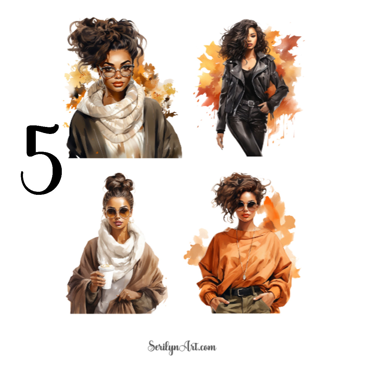 Fall Fashion Girls Sticker Sheet