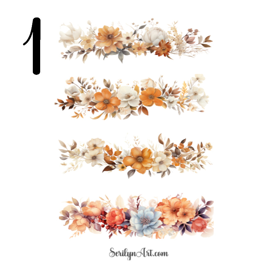 Fall Flower Borders Sticker Sheet