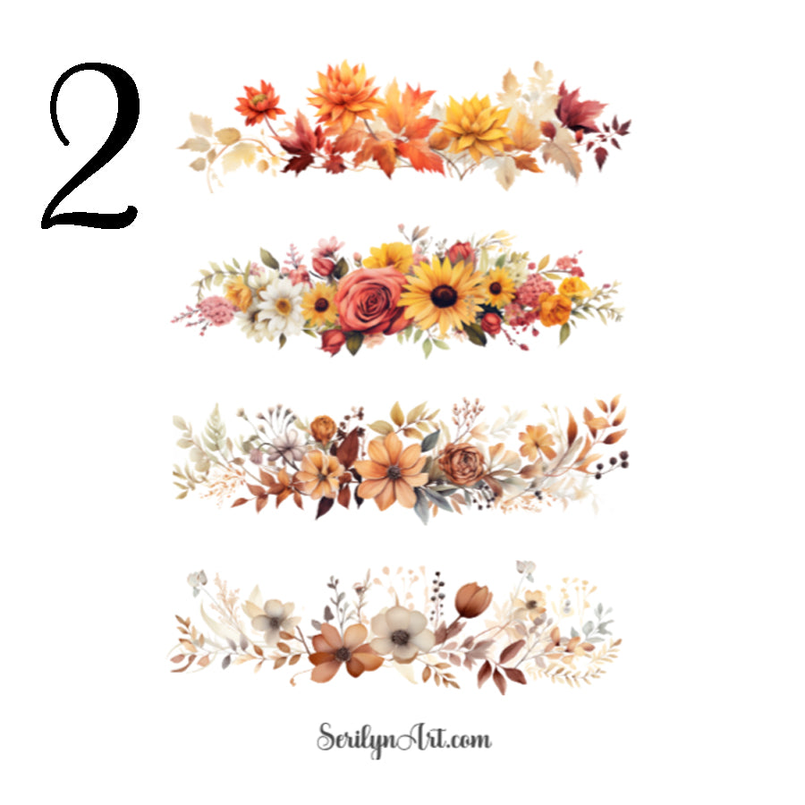 Fall Flower Borders Sticker Sheet