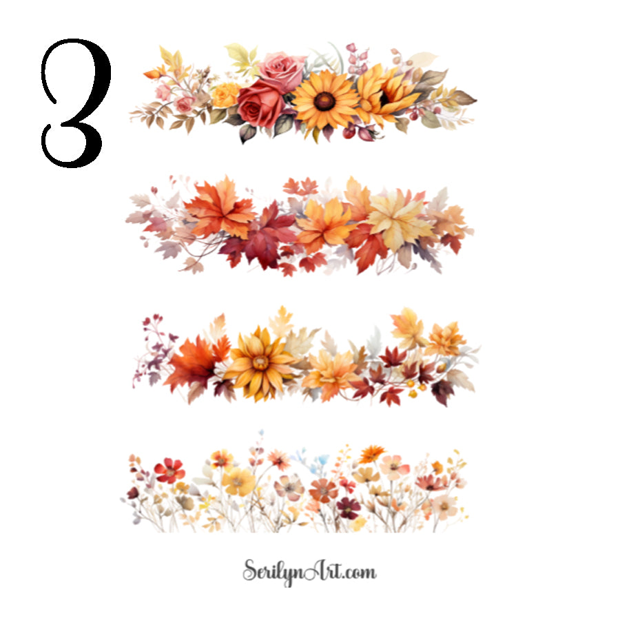Fall Flower Borders Sticker Sheet