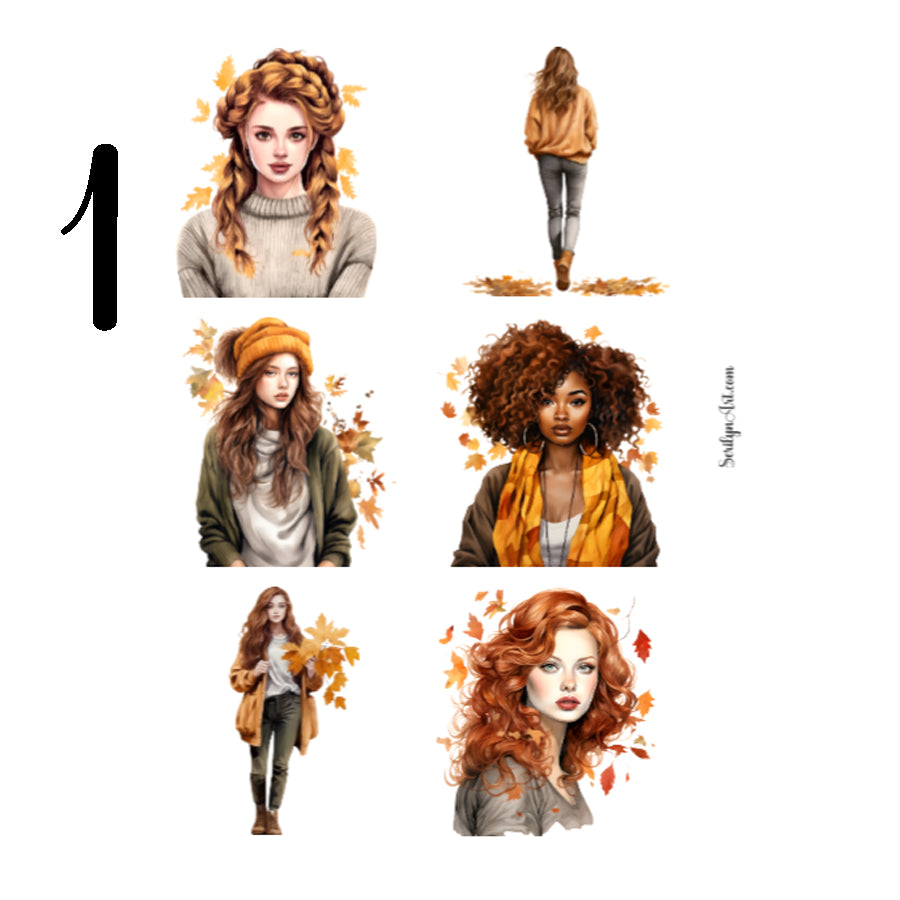 Fall Girls Sticker Sheet