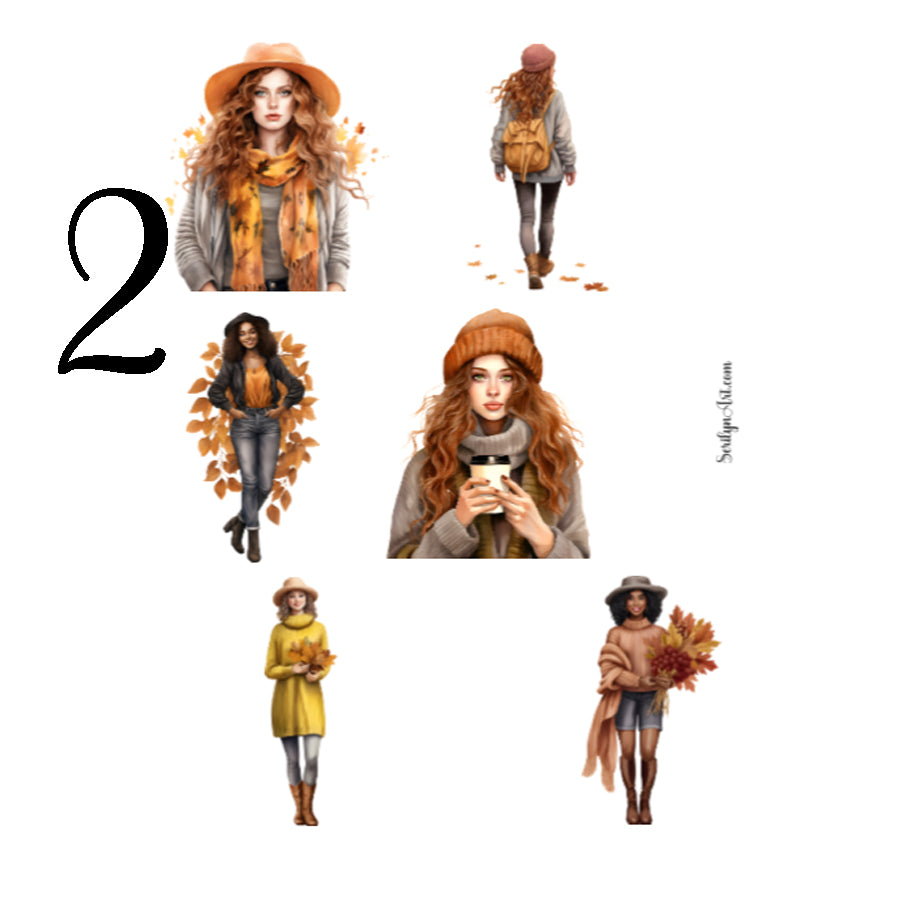 Fall Girls Sticker Sheet