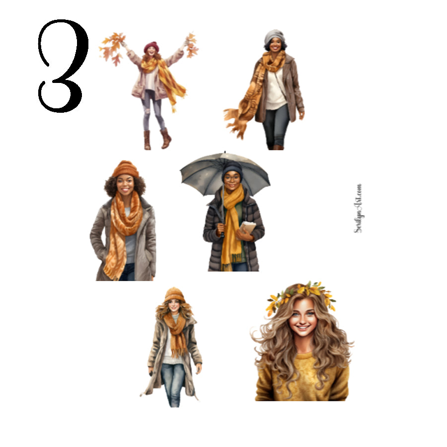 Fall Girls Sticker Sheet