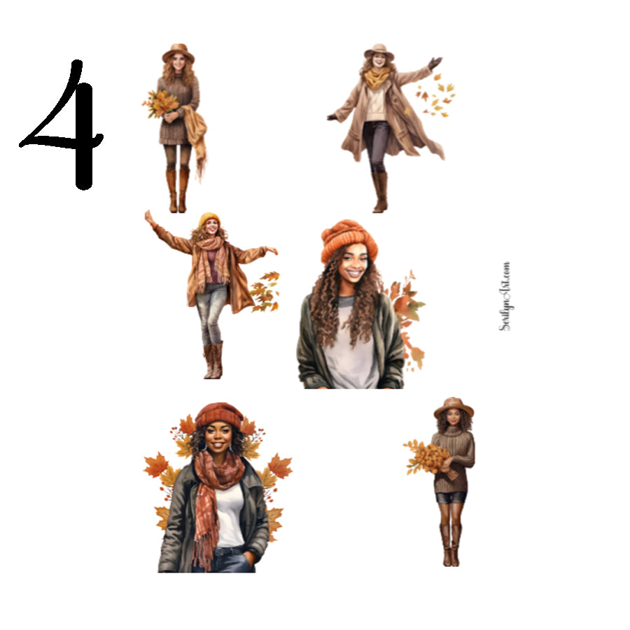 Fall Girls Sticker Sheet
