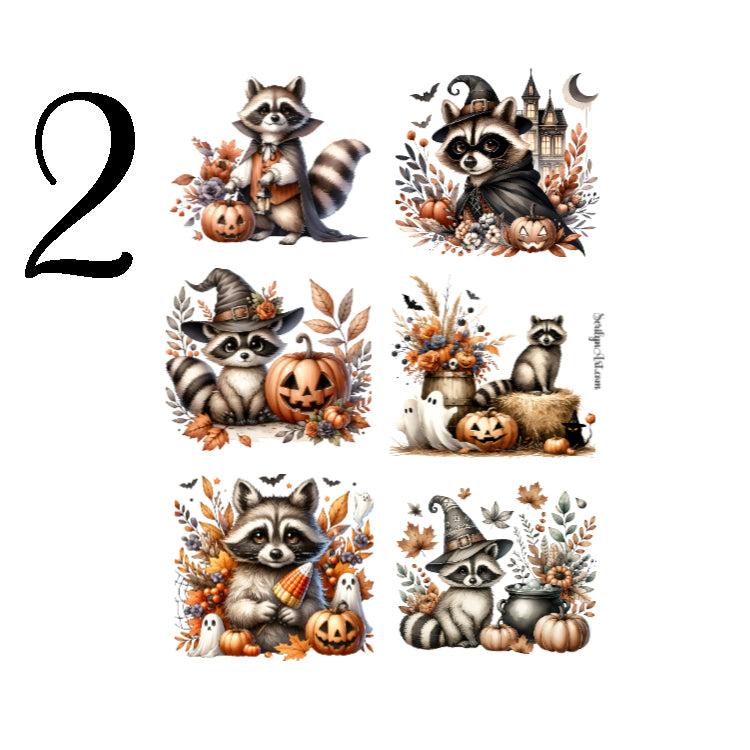 Fall Raccoons Sticker Sheet