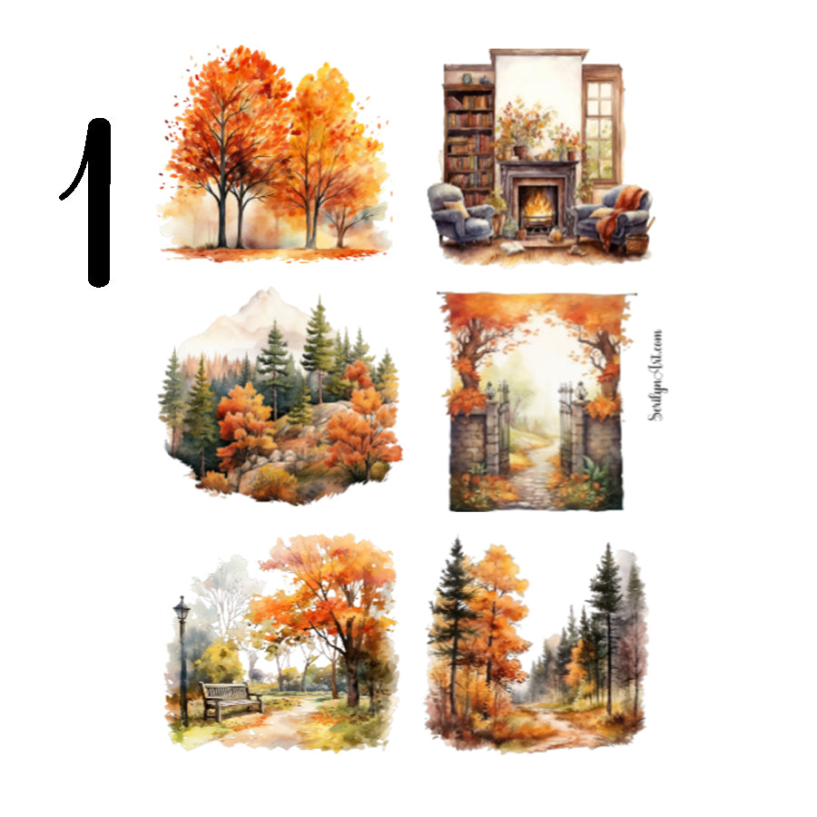 Fall Scenes Sticker Sheet