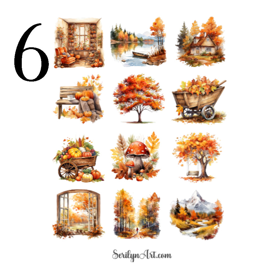 Fall Scenes Sticker Sheet