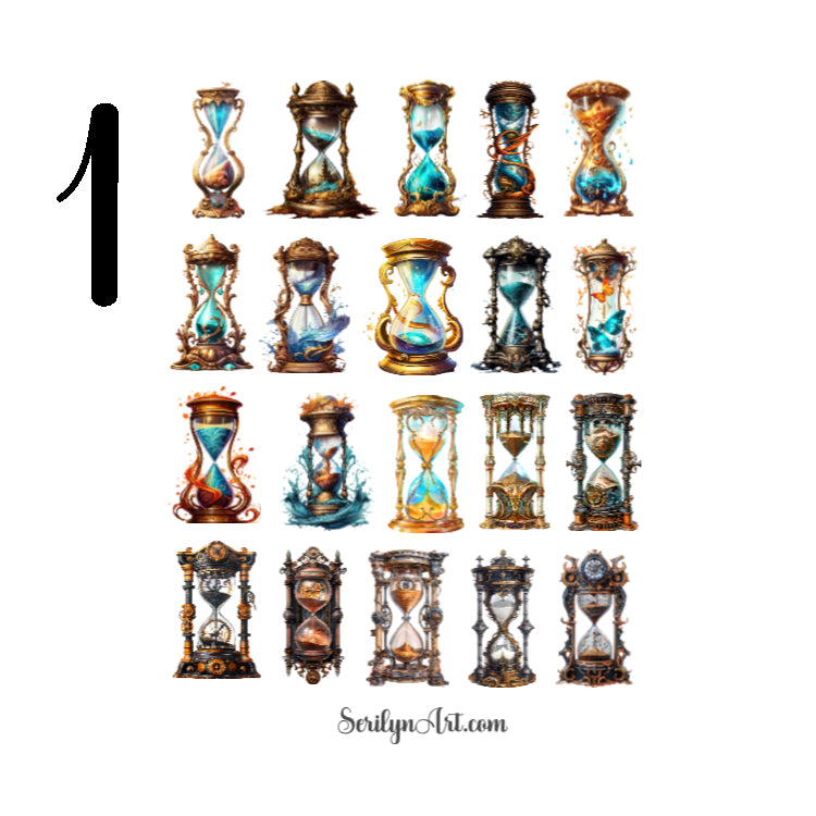 Fantasy Hourglasses Sticker Sheet