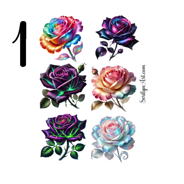 Fantasy Roses Sticker Sheet