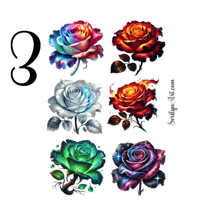 Fantasy Roses Sticker Sheet