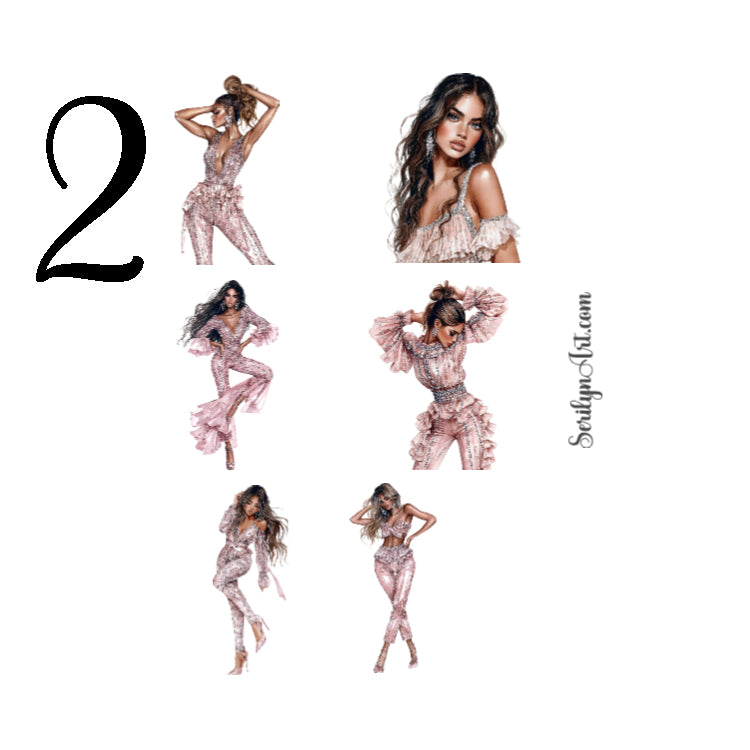 Fashion Girl Pink Sticker Sheet