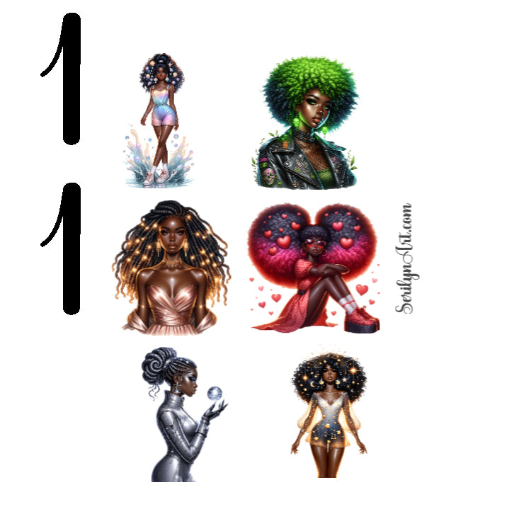 Fashionable Girls Sticker Sheet