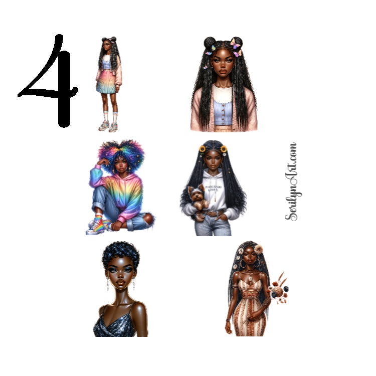 Fashionable Girls Sticker Sheet