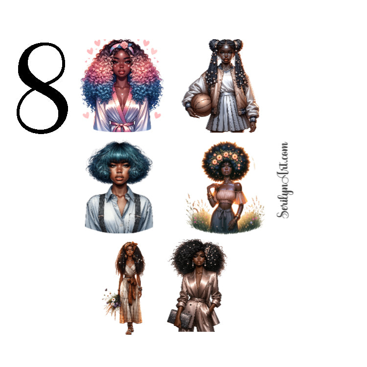 Fashionable Girls Sticker Sheet