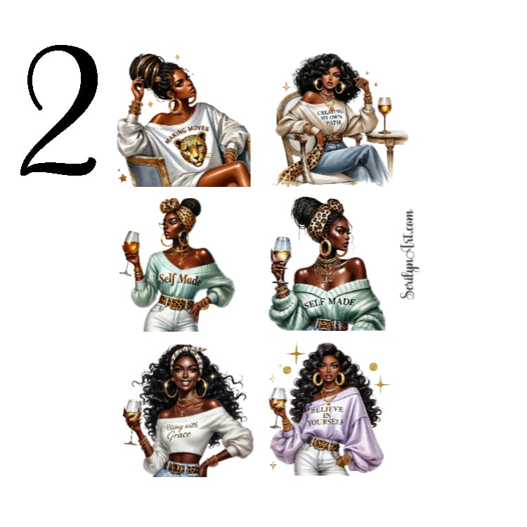 Fashionable Melanin Girls Sticker Sheet