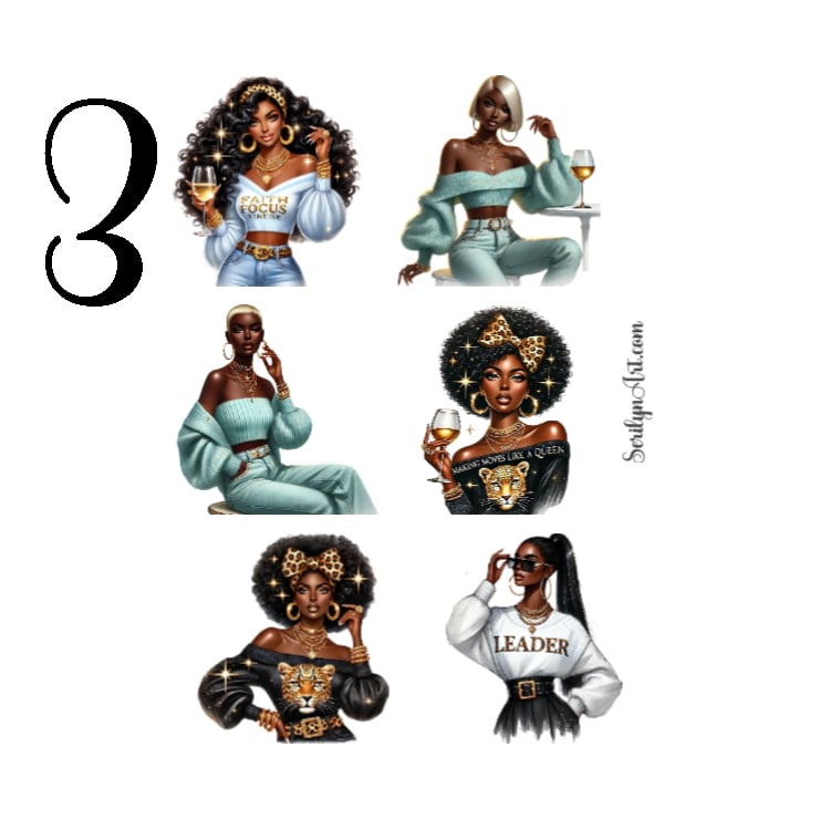 Fashionable Melanin Girls Sticker Sheet