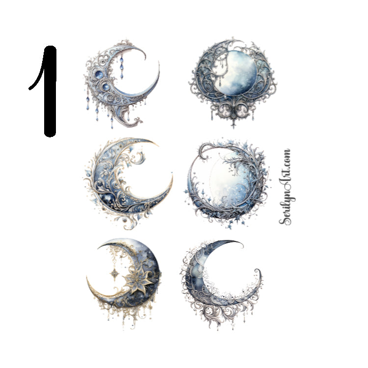 Filligree Moons Sticker Sheet