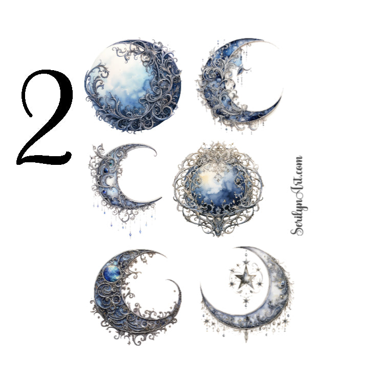 Filligree Moons Sticker Sheet