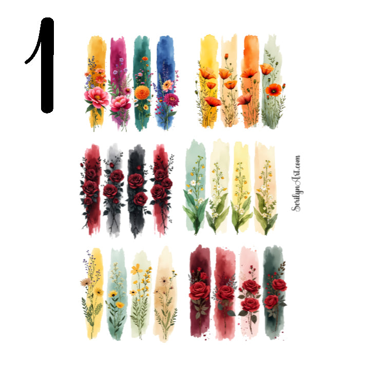 Floral Brushstrokes Sticker Sheet