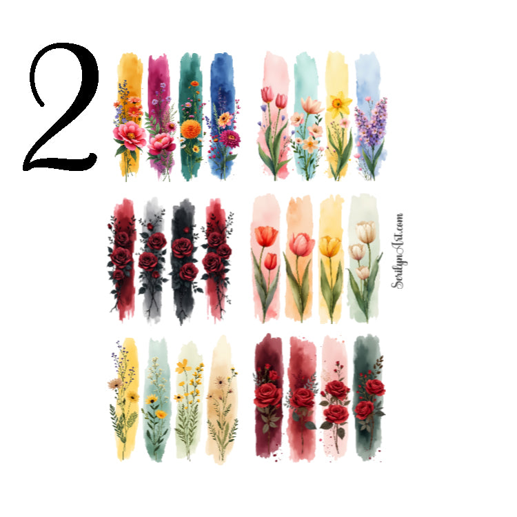 Floral Brushstrokes Sticker Sheet