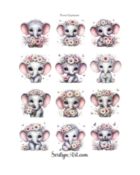 Floral Elephants