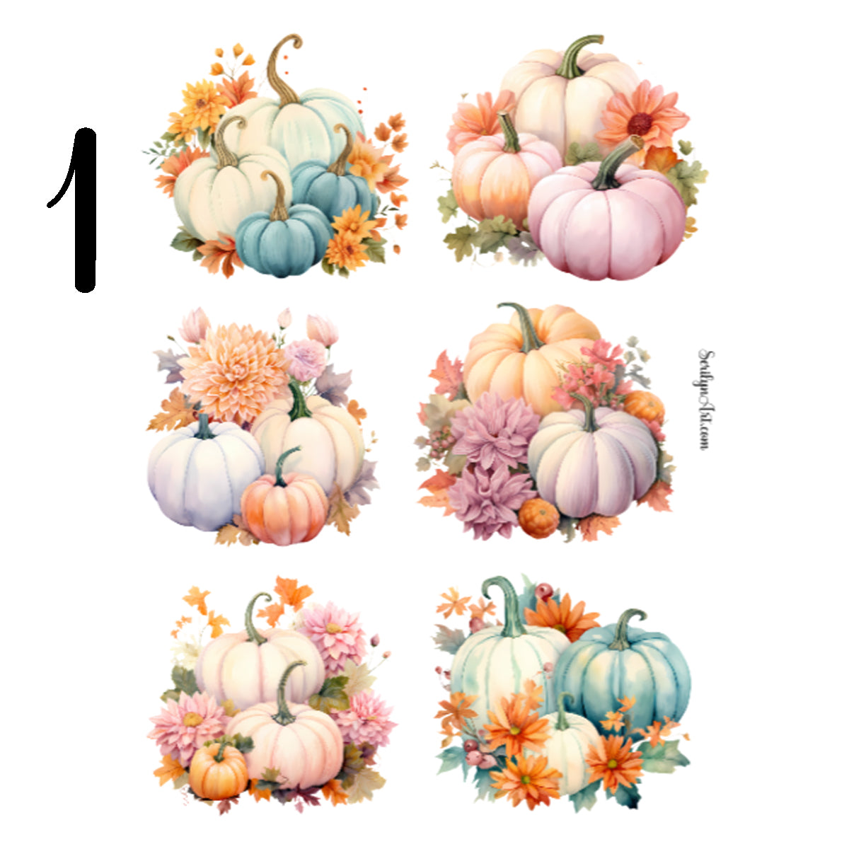 Floral Pumpins Sticker Sheet