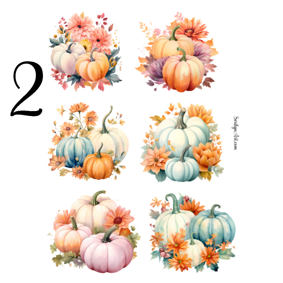 Floral Pumpins Sticker Sheet