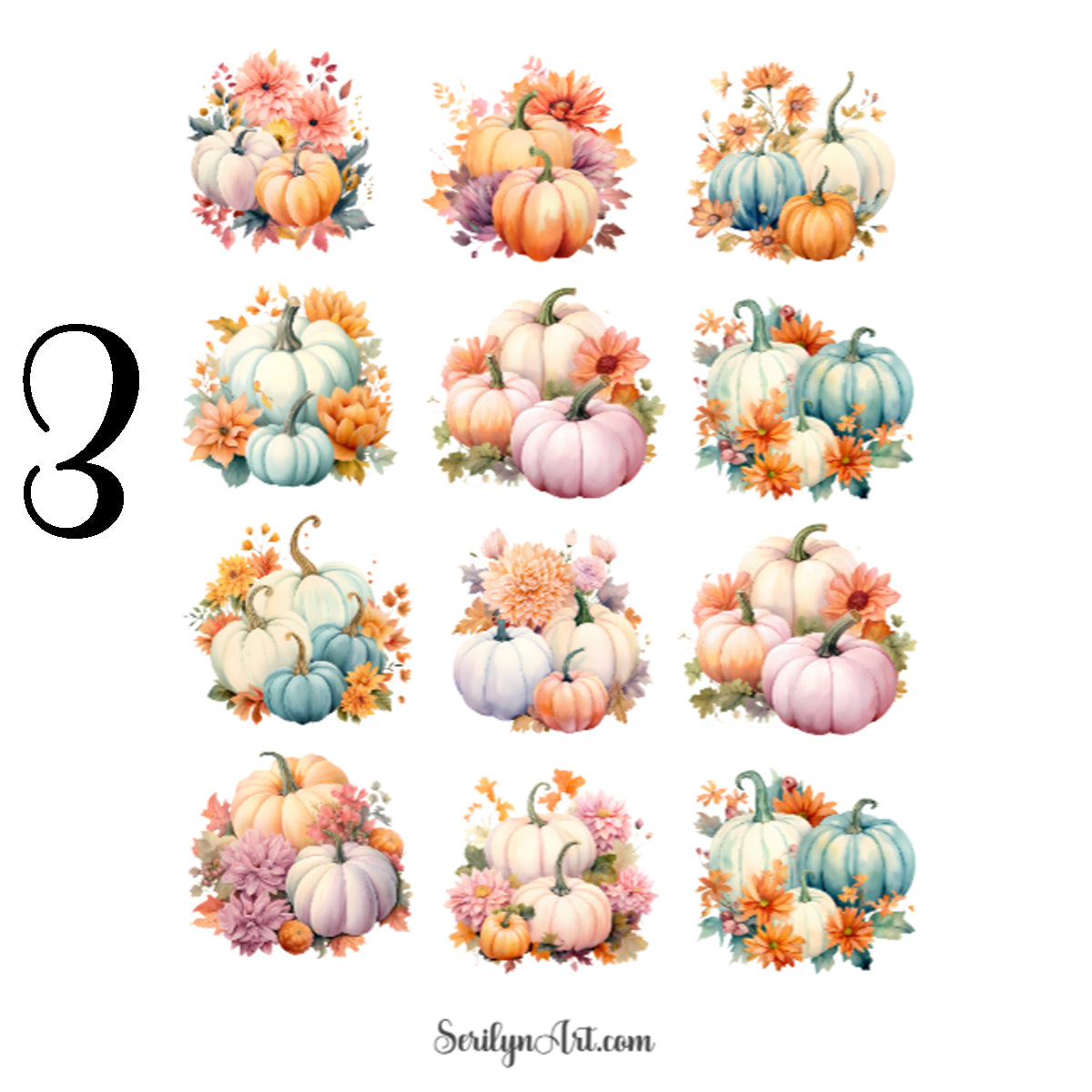 Floral Pumpins Sticker Sheet